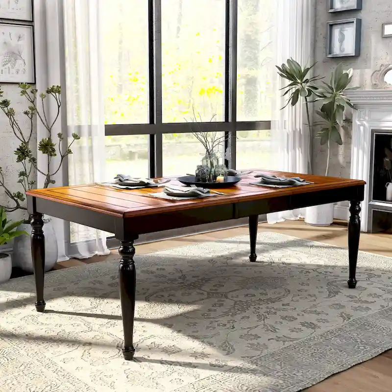 Levole Two-tone 78-inch Expandable Dining Table