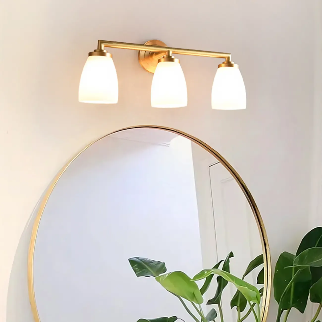 Opal Glass Modern Wall-mounted Vanity Light for Bathroom