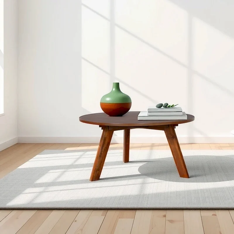 Canton Round Acacia Wood Coffee Table by Christopher Knight Home