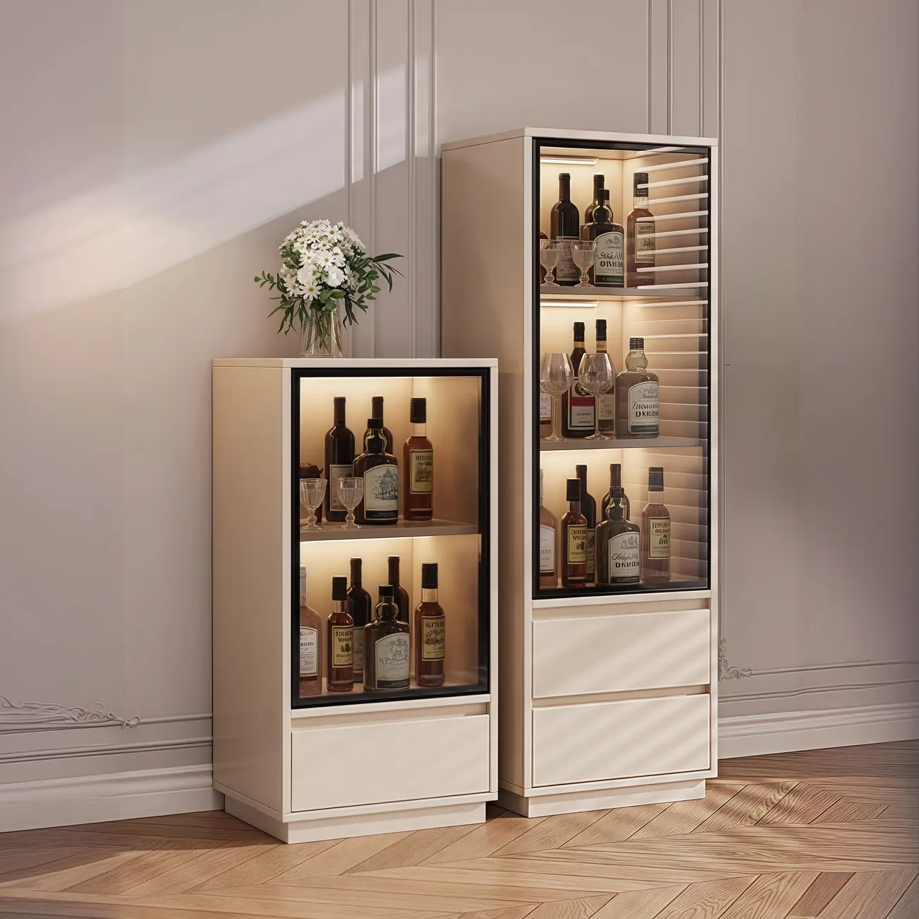 Standard Manufactured Wood Display Stand with Drawer