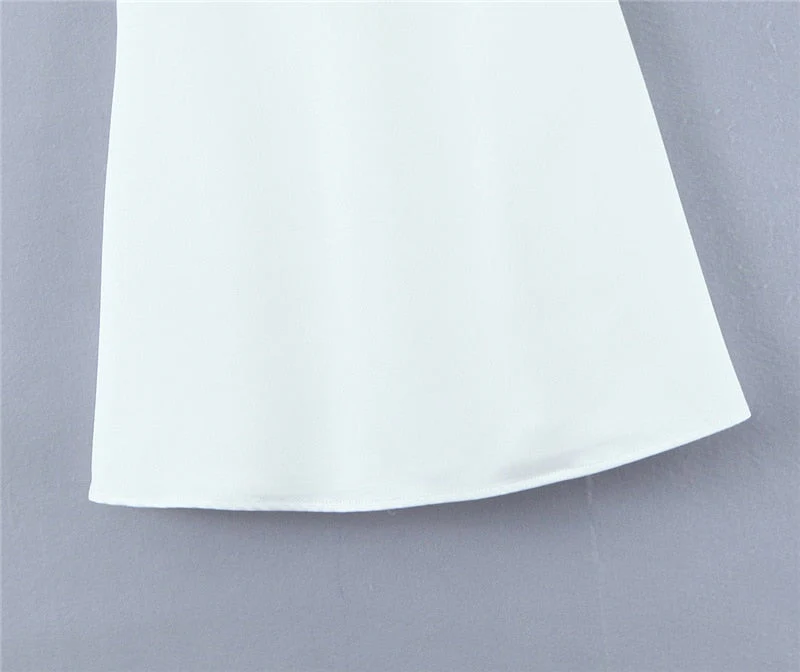 Hulianfu Spring Summer New Sexy Casual Lace Stitching Wavy Collar Halter Straps Bag Hip A-Line Short Mini Dress Women - Deanwangkt