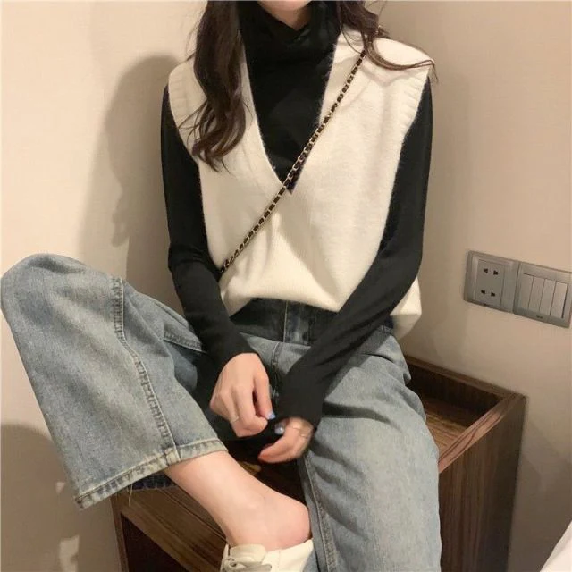 Women's Autumn Winter Turtleneck Pullovers Sweater Woman Primer Shirt Long Sleeve Short Slim-fit tight Jumper Top Solid - Deanwangkt