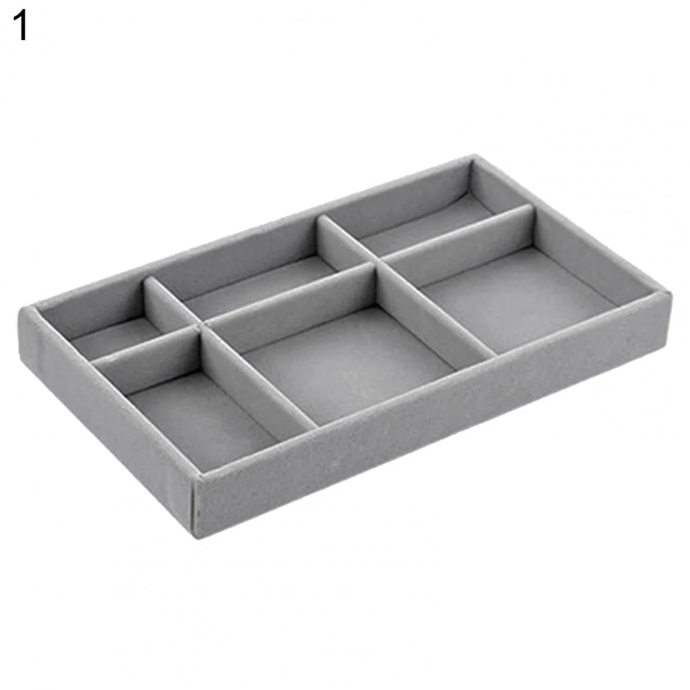 HULIANFU Jewelry Box Showcase Drawer Storage Multi-Grids Classification Storage Flannel Necklace Rings Earrings Storage Case for Home - Deanwangkt