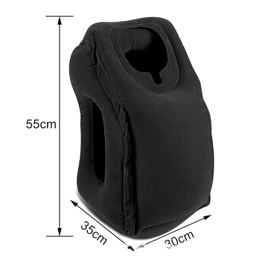 HULIANFU Upgraded Inflatable Air Cushion Travel Pillow Headrest Chin Support Cushions for Airplane Plane Car Office Rest Neck Nap Pillows - Deanwangkt