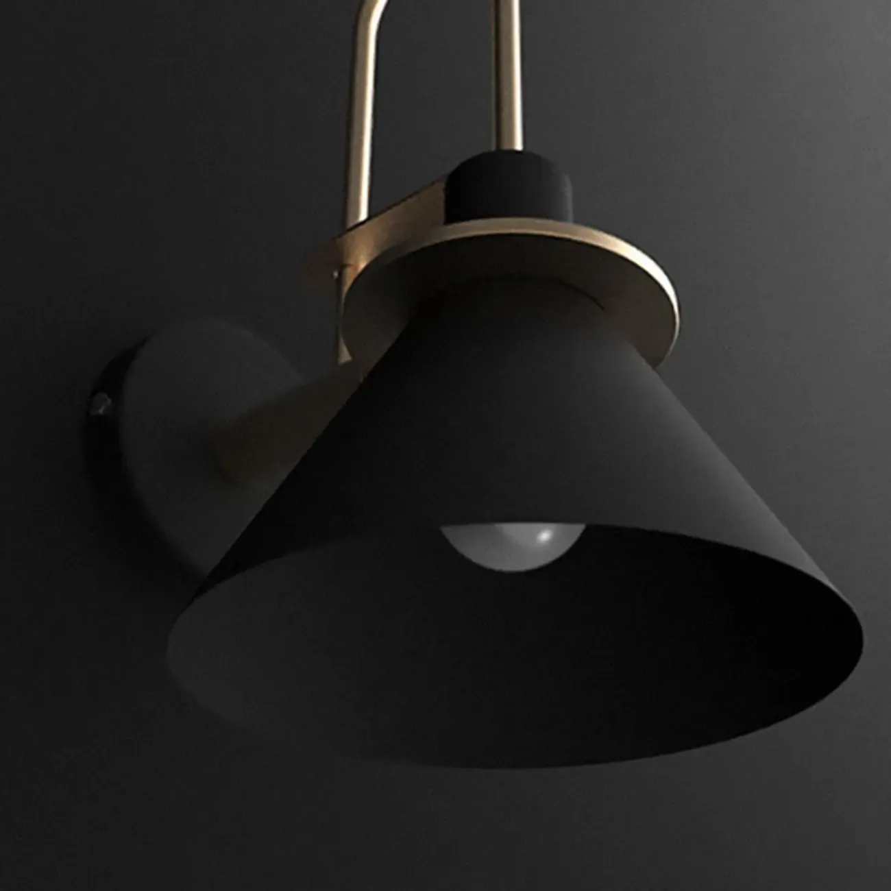 Cone Bathroom Vanity Light with Green Iron Shade