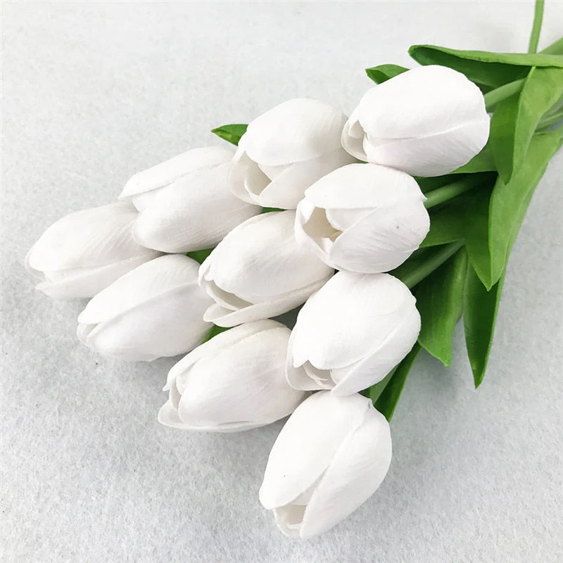 HULIANFU 2026  10PCS Artificial Flowers Garden Tulips Real Touch Flowers Tulip Bouquet Decor Mariage for Home Wedding Decorations Fake Flower - Deanwangkt