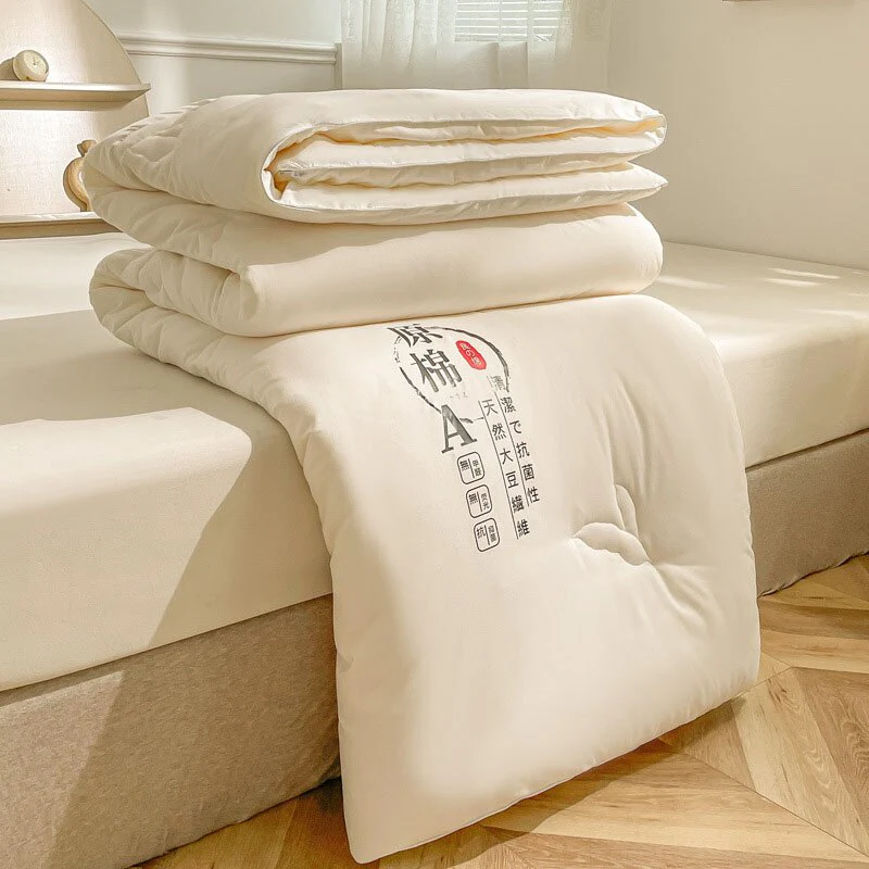 HULIANFU Soybean Fiber Filling Spring Summer Quilt 100% Cotton Fabric Quilting Comforter for Baby Mother Single Double Blanket 100x150 - Deanwangkt