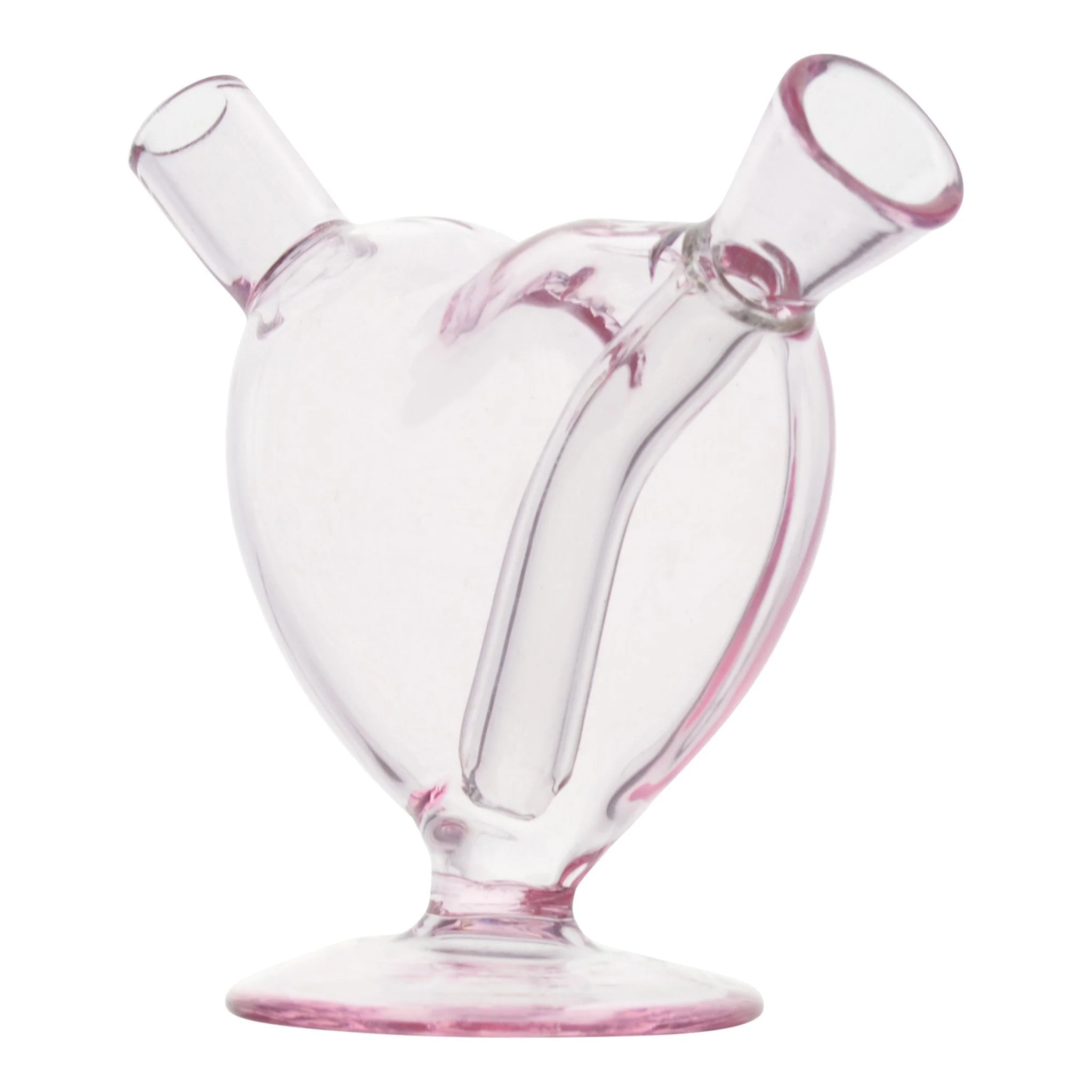 HULIANFU Pink Glass Smart MINI Bubblers Heart Cigarette Filter Tips Cigarette Water Pipe - Deanwangkt