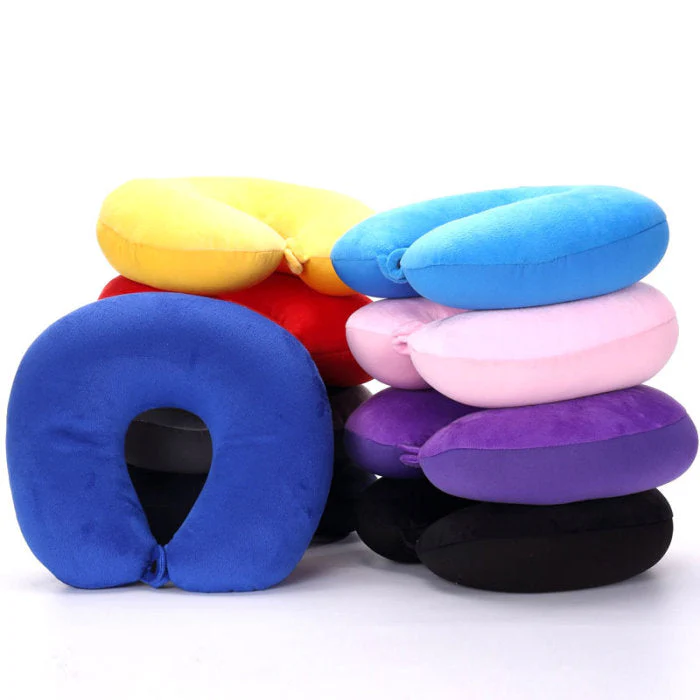 HULIANFU U-shaped Travel Pillow Plush Pillowcase for Outdoor Travel Aircraft Soft Pillow Cushion To Protect Neck and Cervical Spine - Deanwangkt