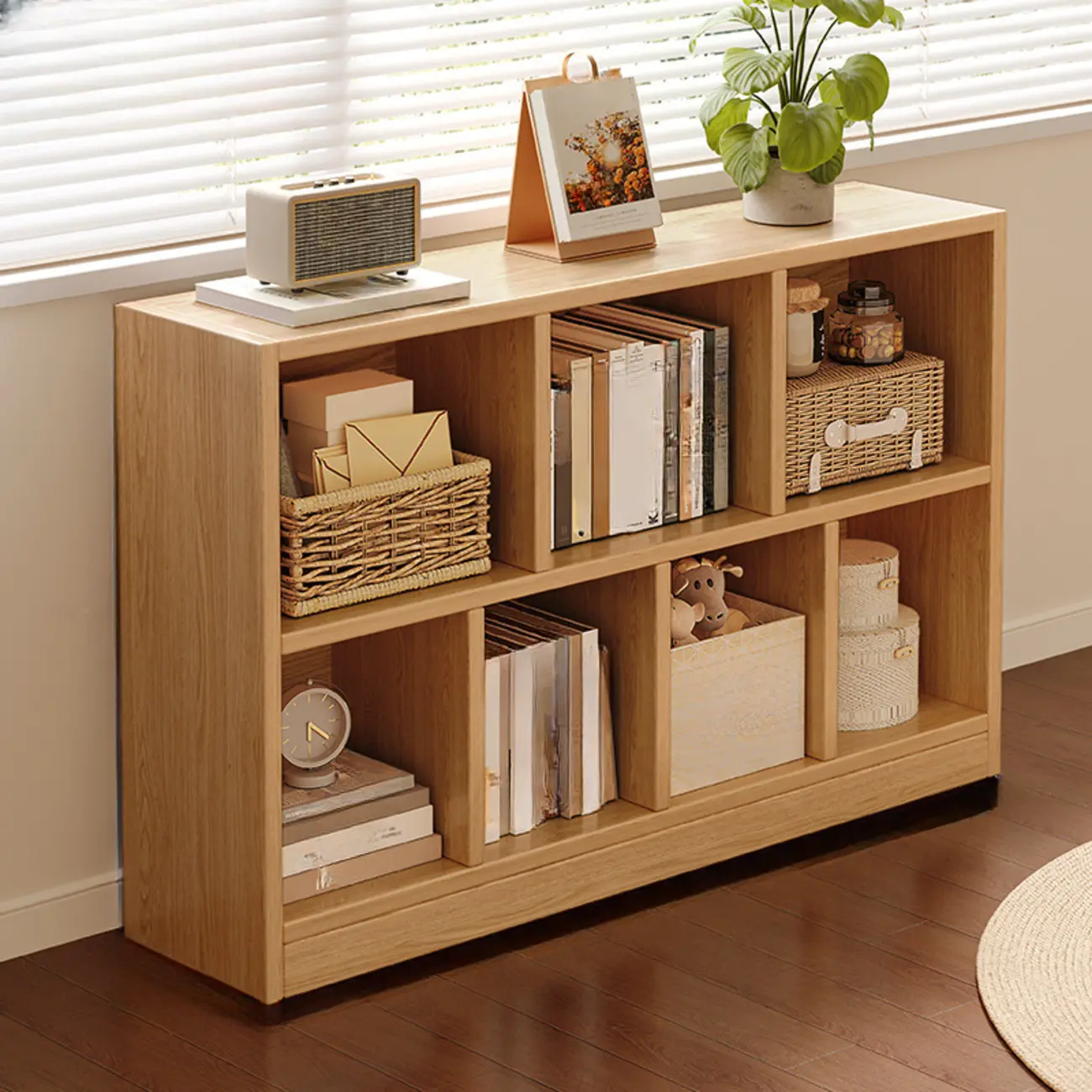 Modern Wooden Compact Bookcase Home Office Shelves