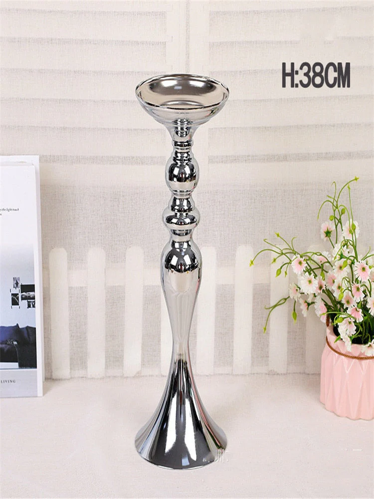 HULIANFU Metal Candle Holders Flowers Vase Candlestick Centerpieces Road Lead Candelabra Centerpieces Wedding porps Christmas decoration - Deanwangkt