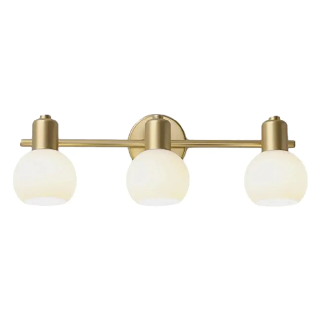 Modern Globe Glass Gold 3 Head Dimmable Vanity Lamp