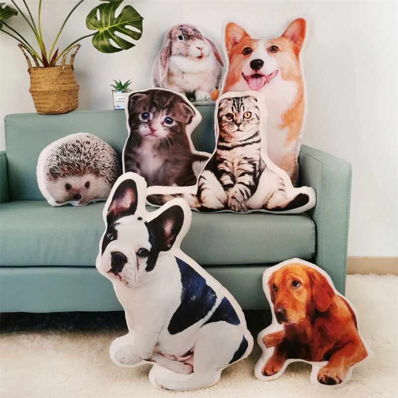 HULIANFU Personalized Photo DIY Pet Cushion Toys Dolls Stuffed Animal Pillow Custom Dog Cat Picture Cushion Christmas gifts Memorial gift - Deanwangkt