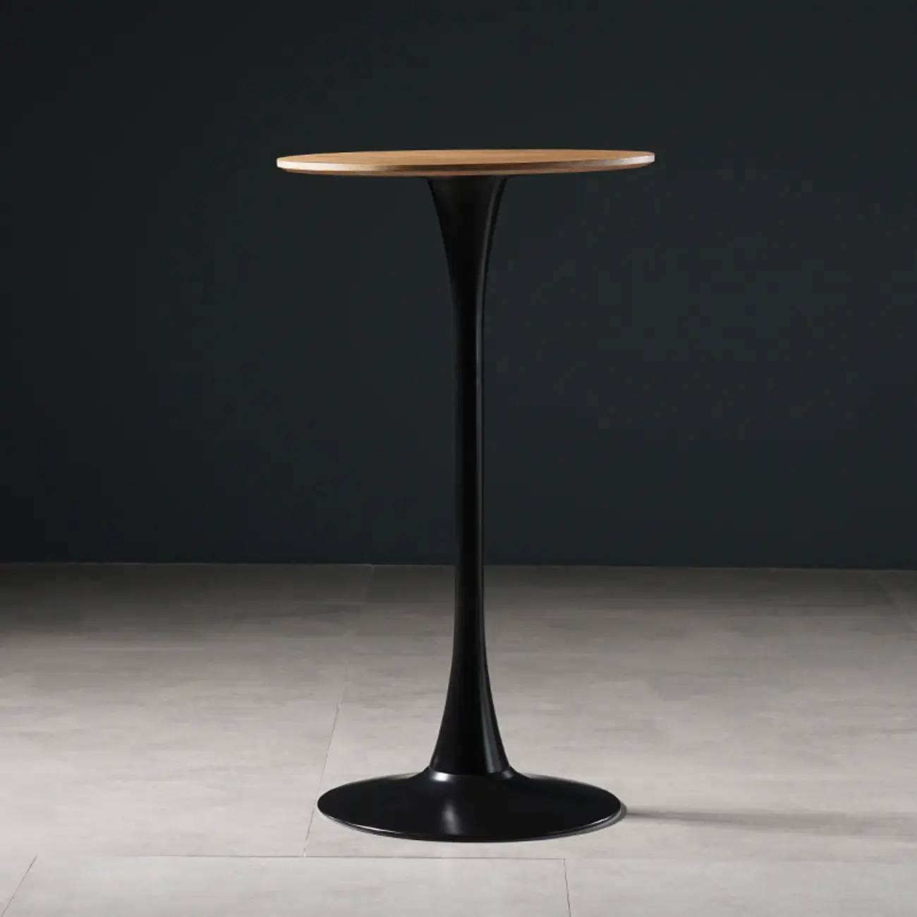Modern Grey Wooden Round Tulip Base Bar Tables