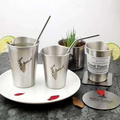 HULIANFU NorthernEurope Ins Industry Style 304 Stainless Steel Spray Paint Beer Cup Cold Water Drinks Cup Household Office Use Gargle Cup - Deanwangkt