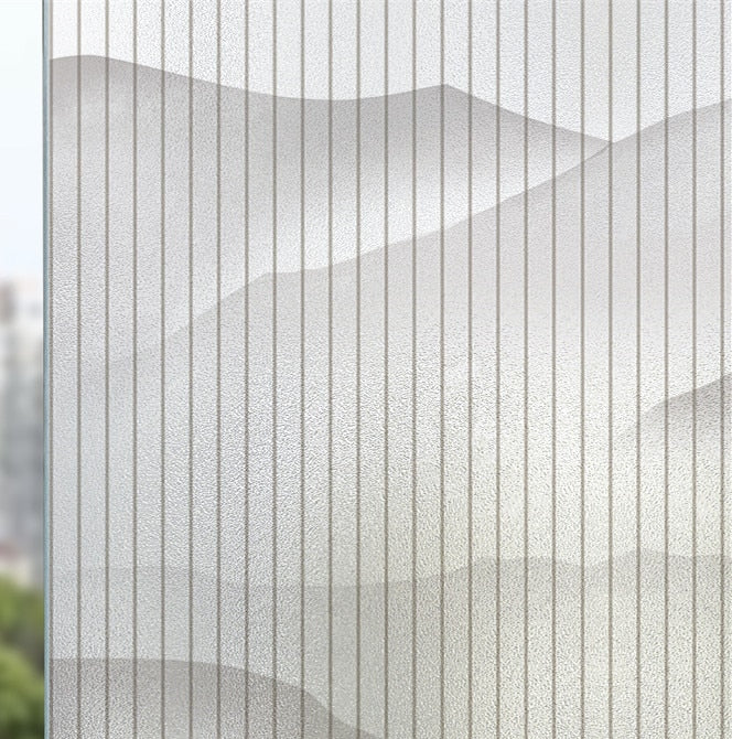 HULIANFU Landscape pastoral pattern window frosted glass sticker opaque toilet anti-lighting bathroom film anti-peep shading window paper - Deanwangkt