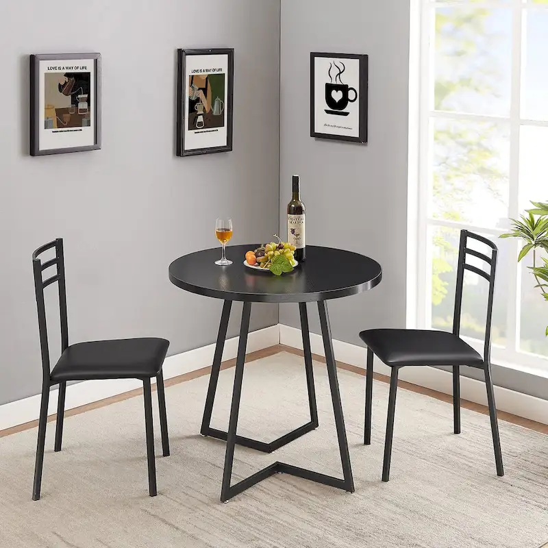 Javlergo 31.5 Round Dining Table Modern Leisure Table with Metal Leg