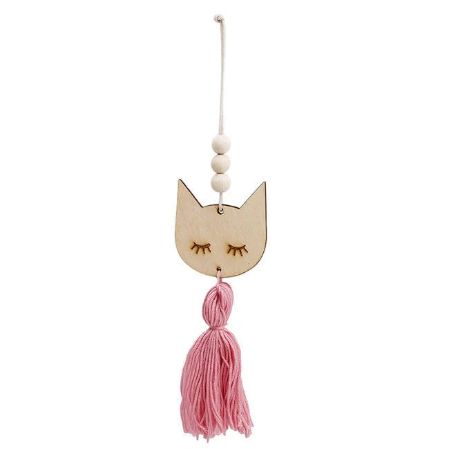 HULIANFU Nordic Style Wall Hanging Ornament For Photography Props Cute Star Shape Wooden Beads Tassel Pendant Baby Room Decoration - Deanwangkt