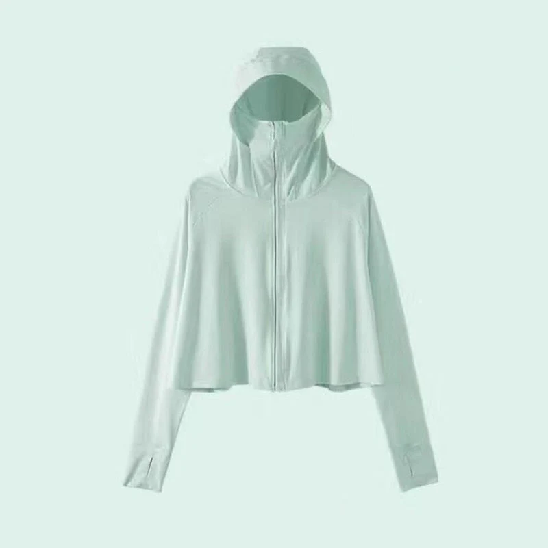 Hulianfu Sun-proof Jackets Women Hooded Casual Summer Fashion Thin Chic Loose Sporty Korean Style 6 Colors All-match Breathable Simple - Deanwangkt