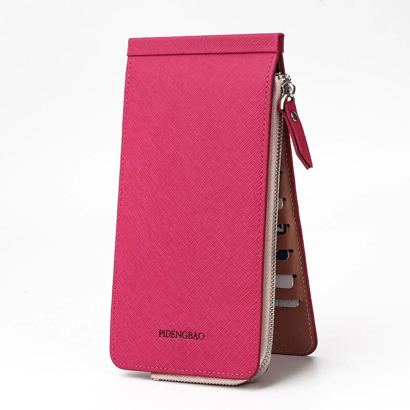 HULIANFU Multifunctional Long Wallet Card package Natural Resin Material Electroplated Metal Zipper High Quality Waterproof Wallet - Deanwangkt