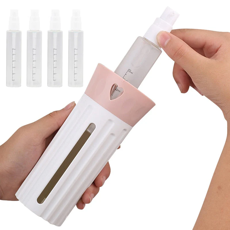 HULIANFU Travel Dispenser 4-In-1 Travel Bottles Leak Proof Toiletries Sub-bottle Refillable Shower Gel Soap Empty Container Kit - Deanwangkt