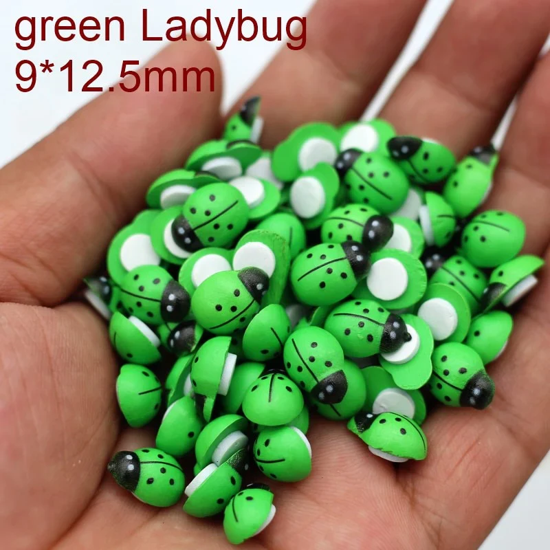 HULIANFU MINI Wood Bee Ladybug Colorful with Glue Home Refrigerator Wall Decoration DIY Handmade Child Gift Party Accessories 50/100pcs - Deanwangkt
