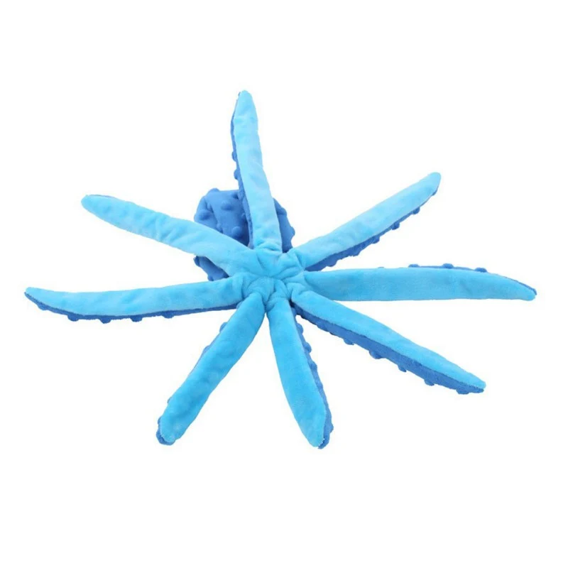 HULIANFU Pet Dog Plush Toy Squeaker Chew Animal Toy Octopus Skin Shell Bite Resistant Plush Toy Funny Durability Molar Toy Pets Supplies - Deanwangkt