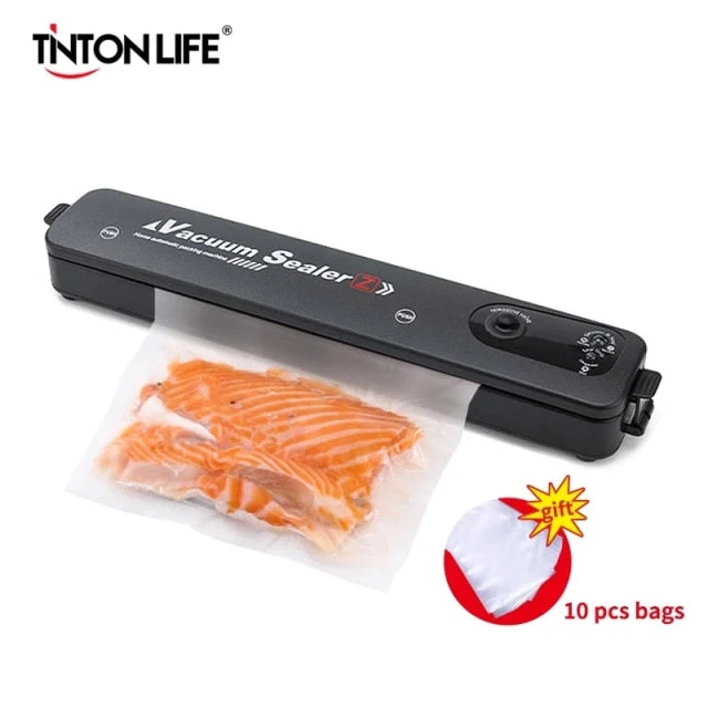 HULIANFU Vacuum Sealer Packaging Machine Film Sealer Vacuum Packer Household Food Vacuum Sealer Including 10Pcs Bags - Deanwangkt