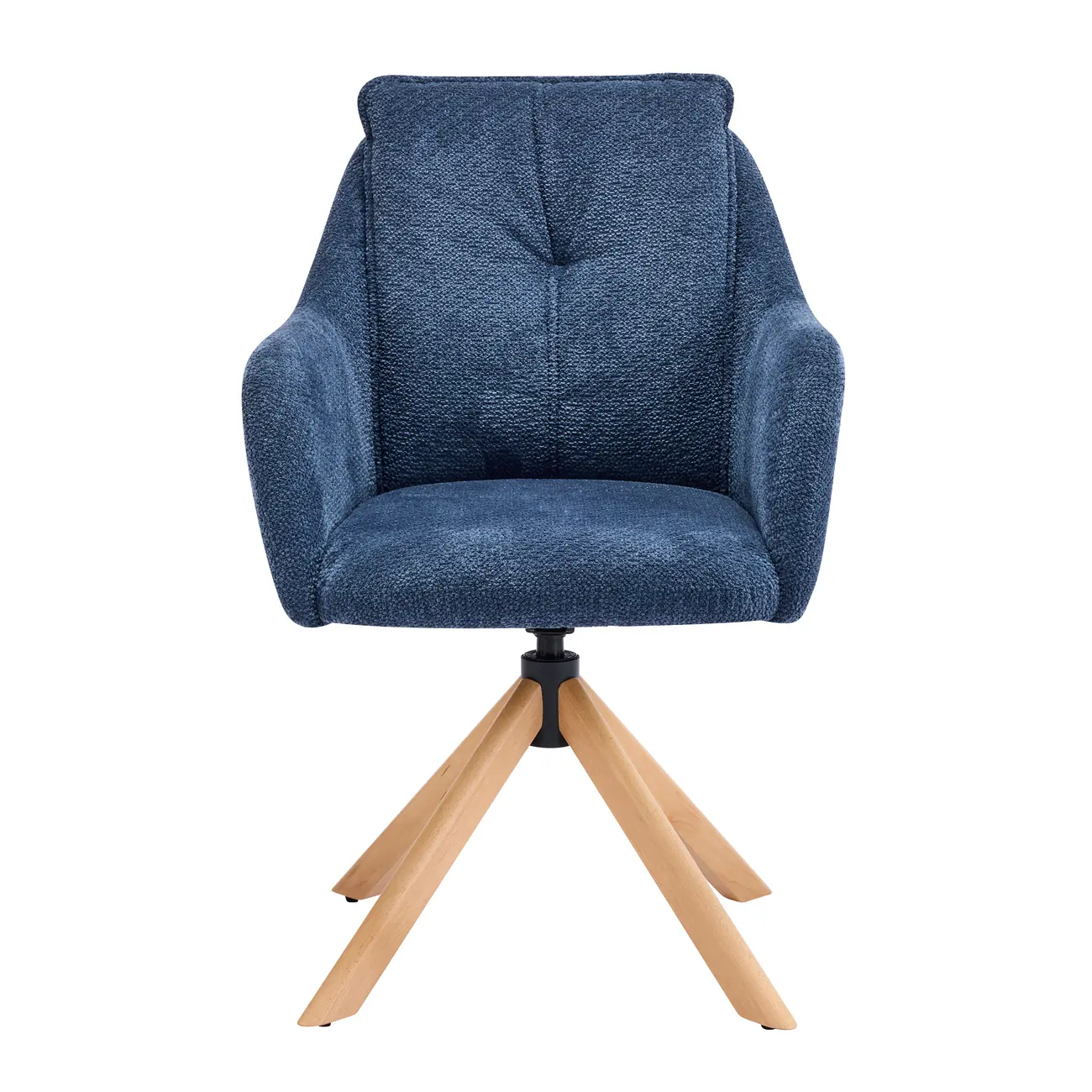 Swivel Blue Fleece Upholstered Dining Chairs Set Of 2