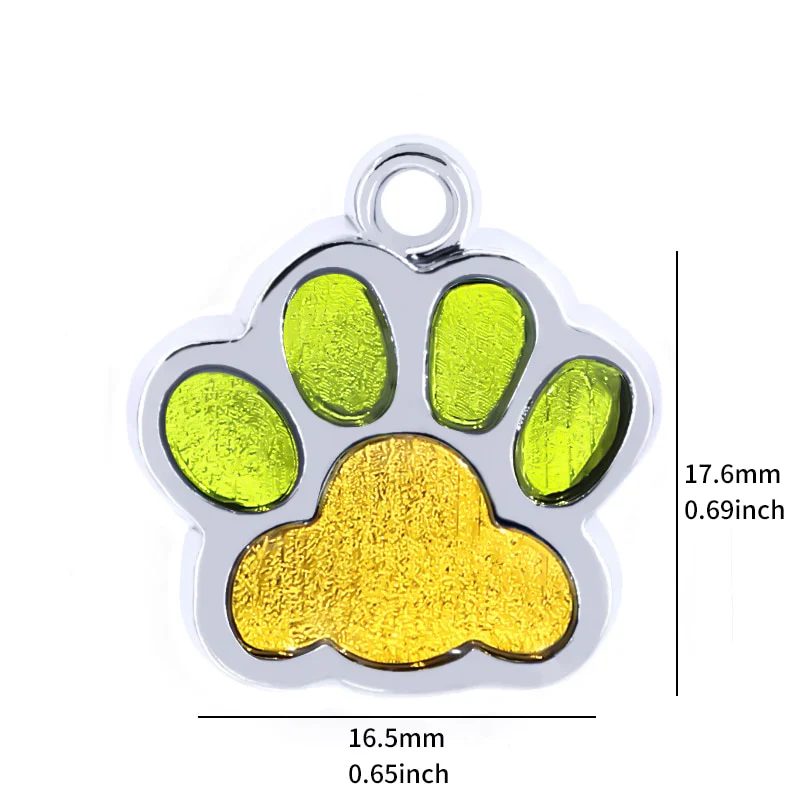 HULIANFU Personalized Dog Cat Tags Engraved Cat Dog Puppy Pet ID Name Collar Tag Pendant Pet Accessories Paw Glitter Pendant - Deanwangkt