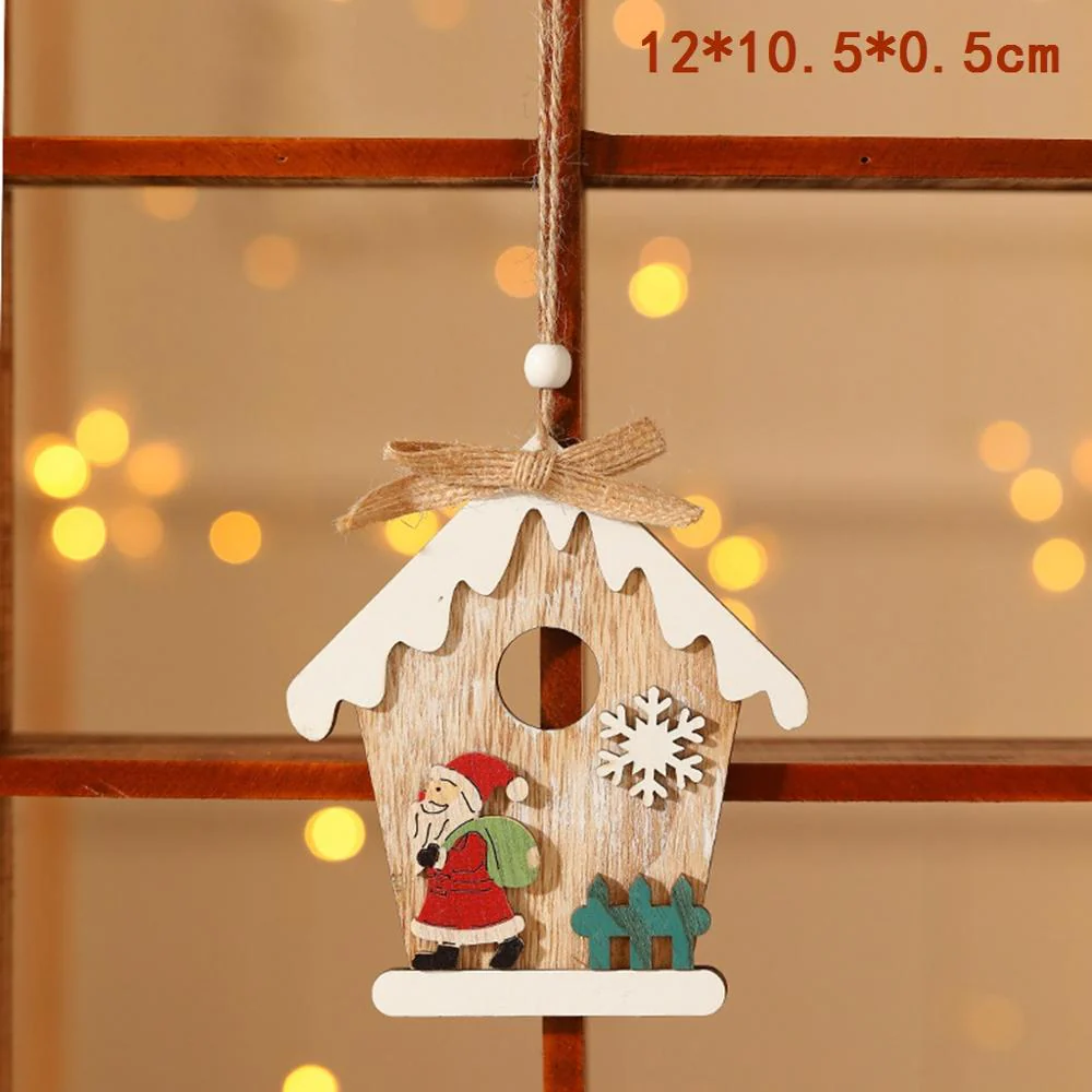 HULIANFU Wooden Christmas Door Wreath Oranments Wall Xmas Dec Merry Christmas Decor For Home  Happy New Year Naviidad Door Wreath - Deanwangkt