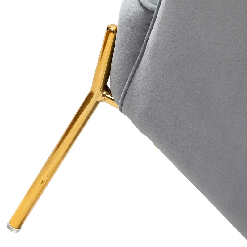 Ma Modern Velvet Accent Chair with Golden Legs Set of 2 by