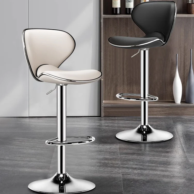360° Swivel Faux Leather Bar Stools Adjustable Height Bucket Seat