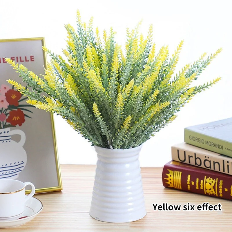 HULIANFU 2026  A Bunch of Provence Lavender Plastic Artificial Flowers False Plants Wedding Home Decoration Christmas Table Decoration - Deanwangkt