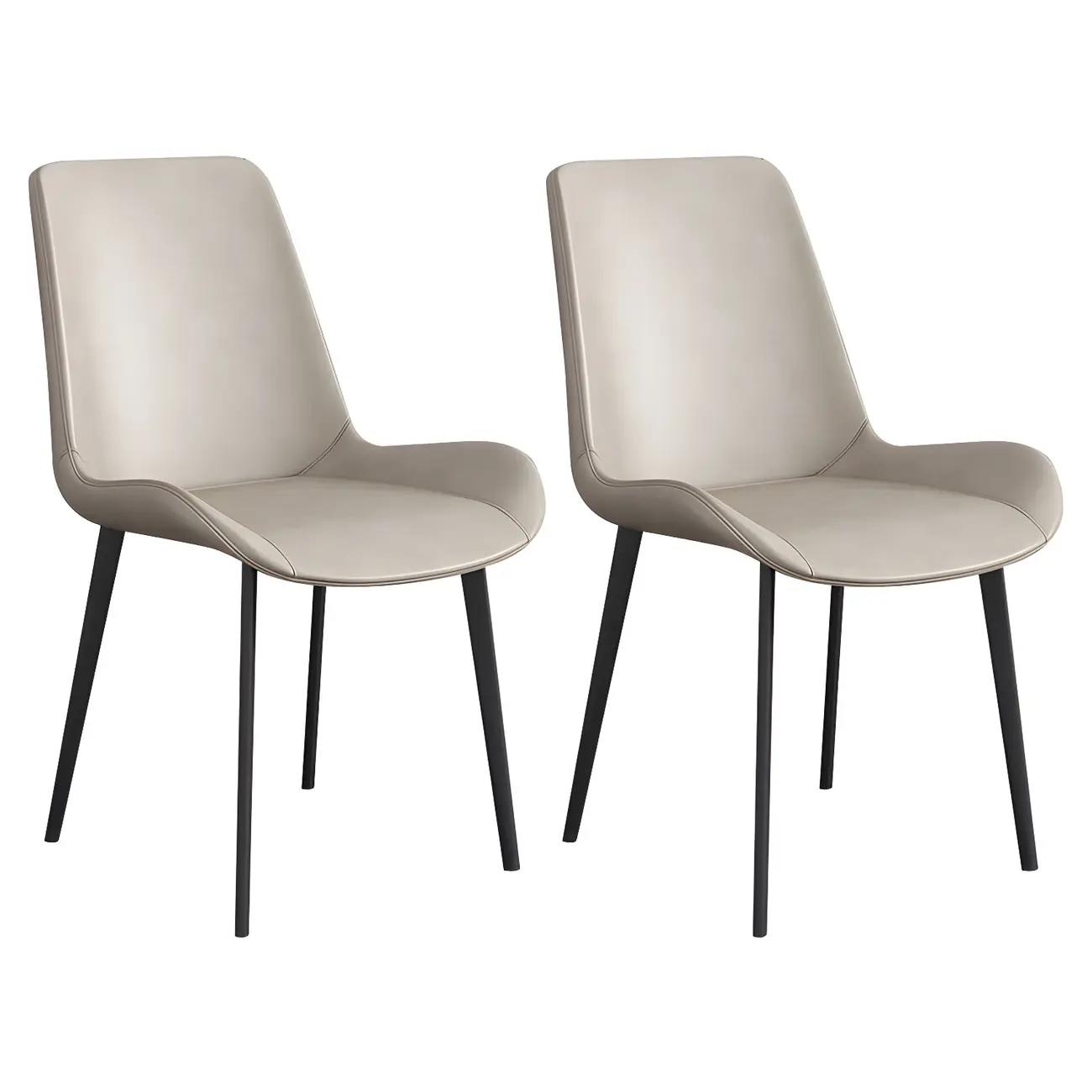 Sloped Armless Leather Upholstered Parsons Dining Chair