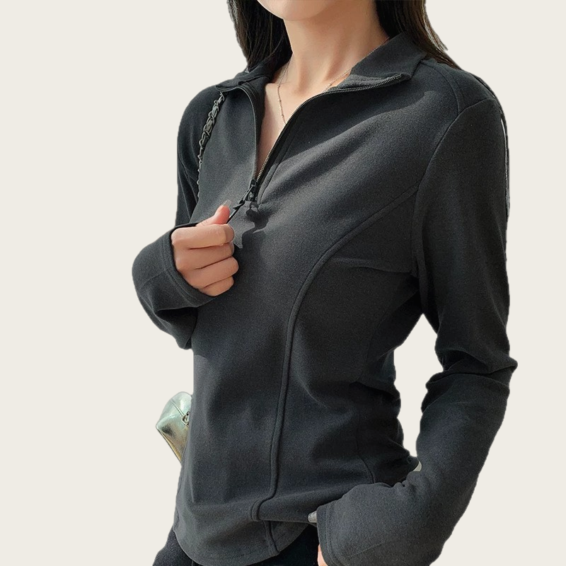 Women’s Brushed Half-Zip Mock Neck Long Sleeve Base Layer Top