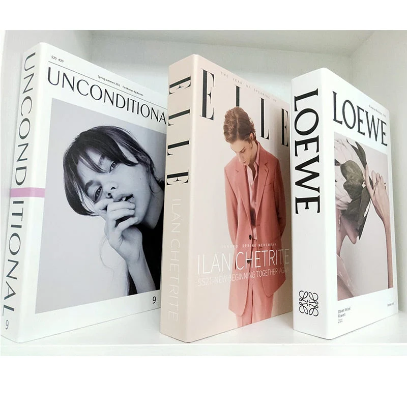 HULIANFU Ins Fashion Fake Books for Decoration Home Decor Coffee Table Book Simulation Prop Book Model Hotel Room Unopenable Box Book - Deanwangkt