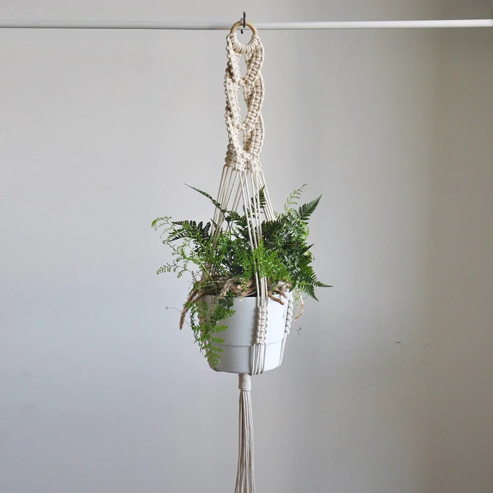 HULIANFU New arrival good quality handmade macrame plant hanger, pot holder  pot hanging  pot tray for garden for home - Deanwangkt
