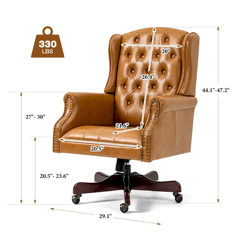 AVAWING Classic Executive Office Chair High Back Wingback Boss Chair