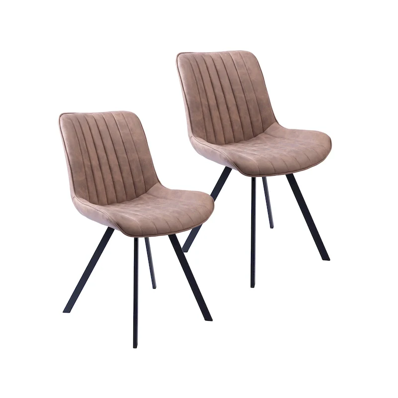Porthos Home Vue Dining Chairs Set of 2, Microfiber and Metal Legs