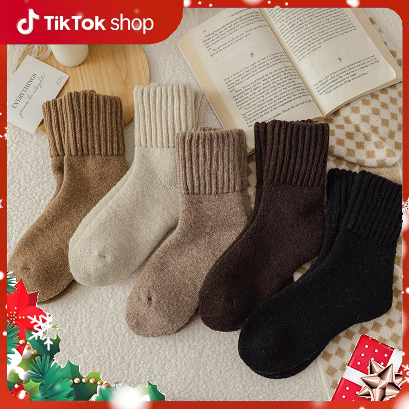 Nyzfexk Women's Casual Soft Comfy Warm Socks for Fall & Winter, Solid Mid-calf Socks,Women's Socks for Daily Wear