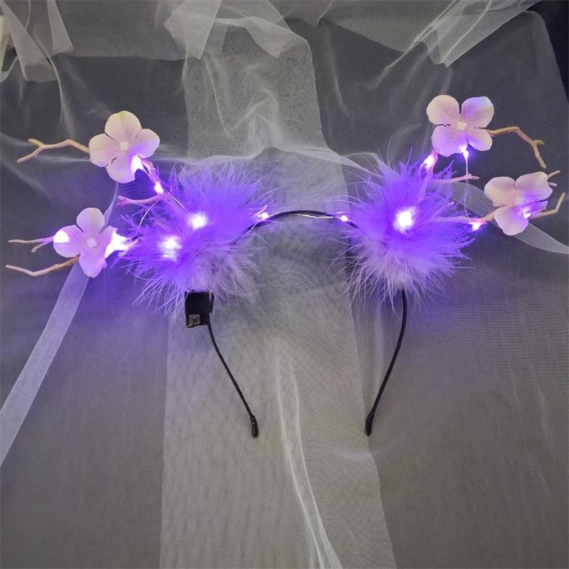 HULIANFU 2026  Luminous Elk Antler Headband Christmas Concert Forest Branch Deer Ear Headgear Hair Accessories Scenic Stage Show Photo Props - Deanwangkt