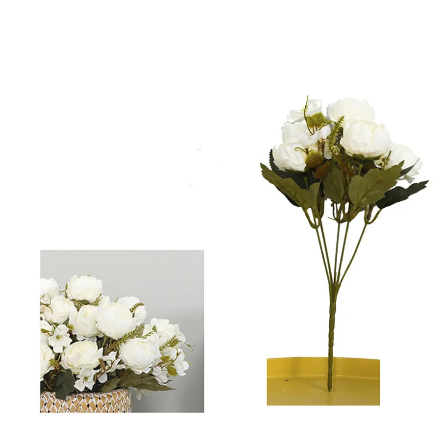 HULIANFU 2026  5 Head Bouquet Peony Artificial Flowers Small White Silk Peonies Fake Flowers Wedding Party Home Decoration Rose Flower Pink Art - Deanwangkt