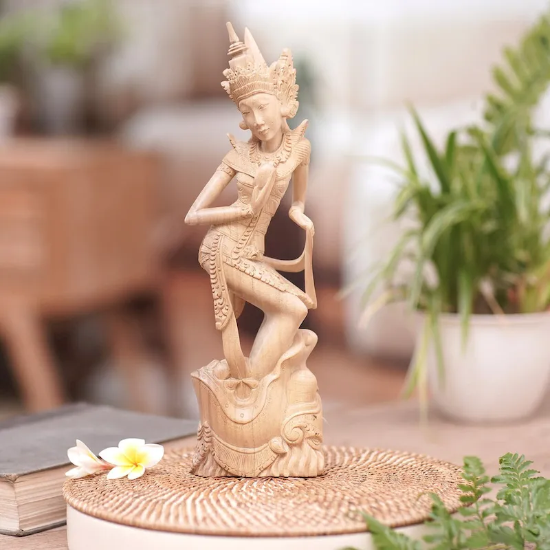 Novica Handmade The Tale Of Dewi Ratih Wood Statuette