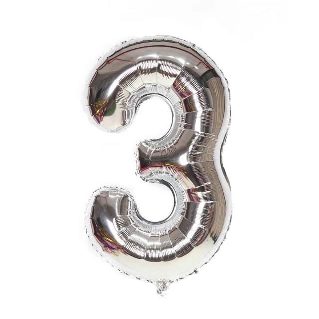 HULIANFU Silver Black Style Foil Letter Number Balloons Baby Shower Helium Ballon Happy Birthday Kids Adult Party Decoration Supplies - Deanwangkt