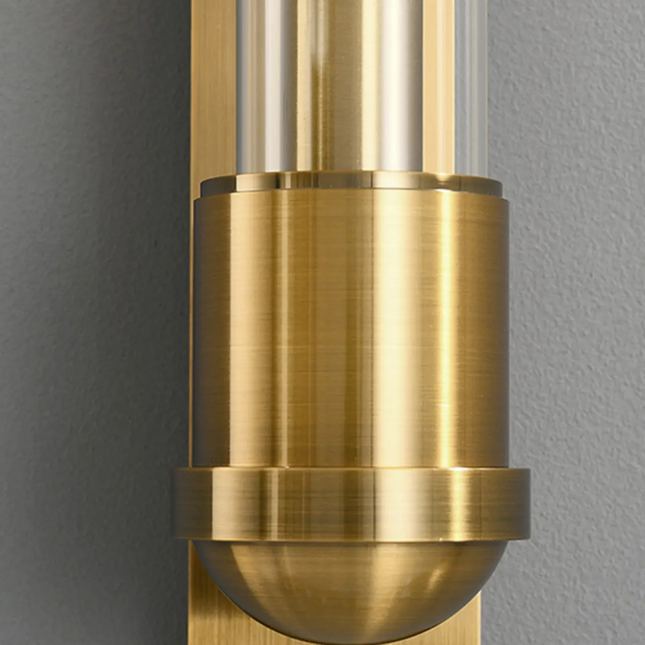Medium Cylinder Glass Gold LED Wall Sconce Light Fixture