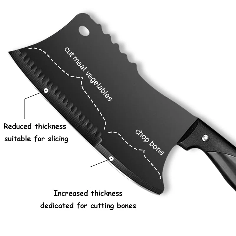 HULIANFU Stainless Steel Butcher Knife Bone Chopping Knife Meat Vegetables Slicing Cleaver High Hardness Kitchen Chef Cutter Tools - Deanwangkt