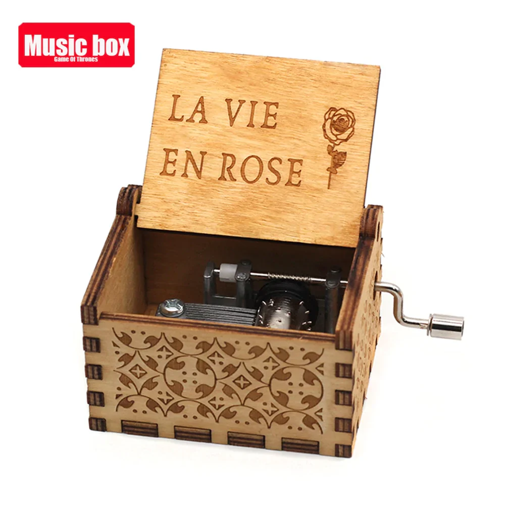 HULIANFU New Attack On Titan Queen Music Box Antique Carved Wooden Hand Cranks Power Game Crossing Rainbow Christmas Birthday Gifts - Deanwangkt
