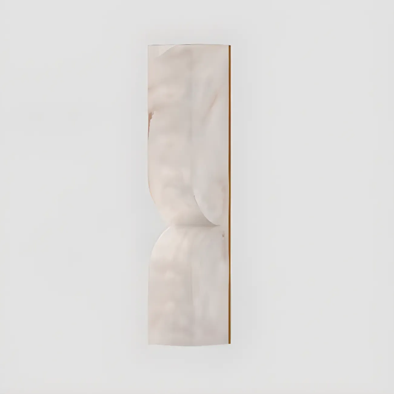 Art Deco 2-Light Curved Solid Alabaster Wall Sconce