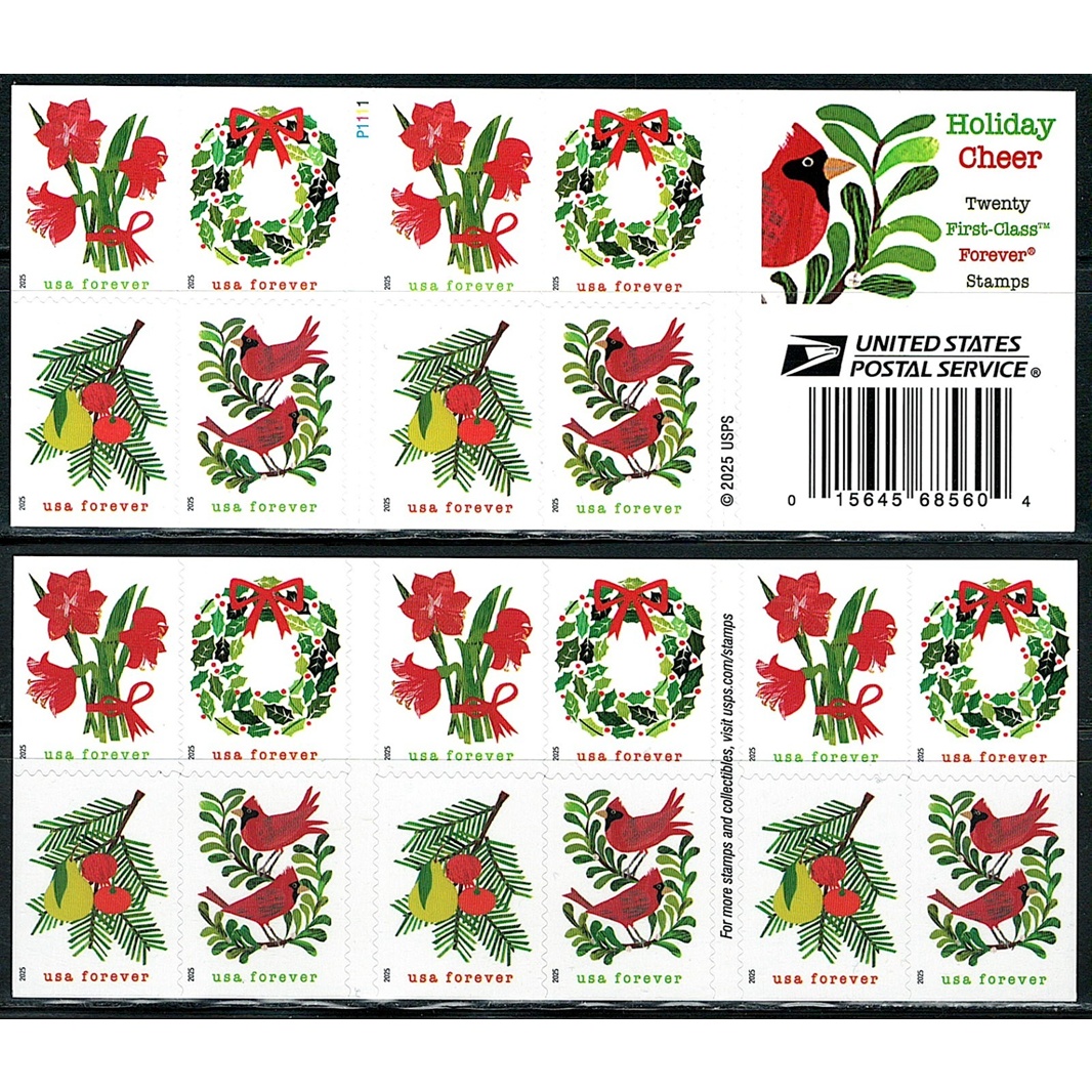 Holiday Cheer 2025, (Book of 20) - TWENTYSTAMPS